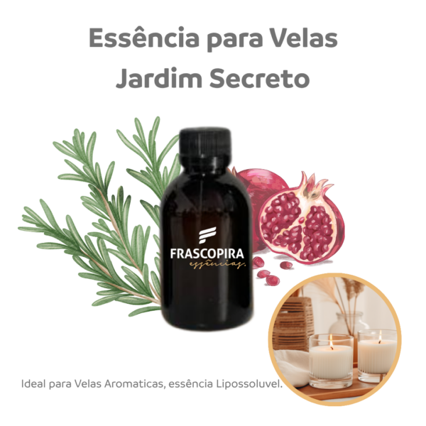 Essência Jardim Secreto Lipossolúvel Concentrada Aromática para Velas