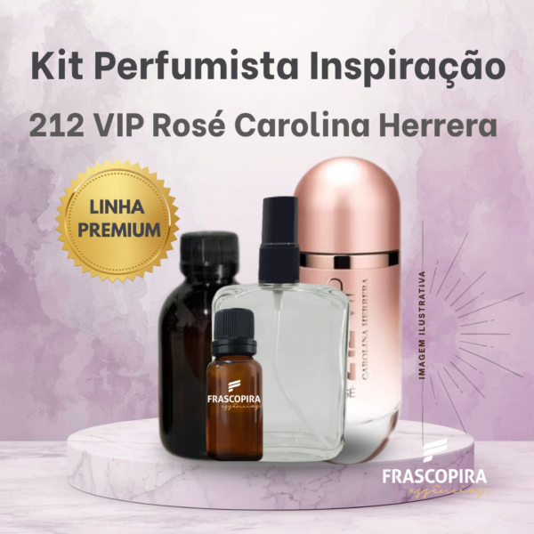 Kit Perfumista Essência Vollmens Faça Até 100ml 212 Vip Rose