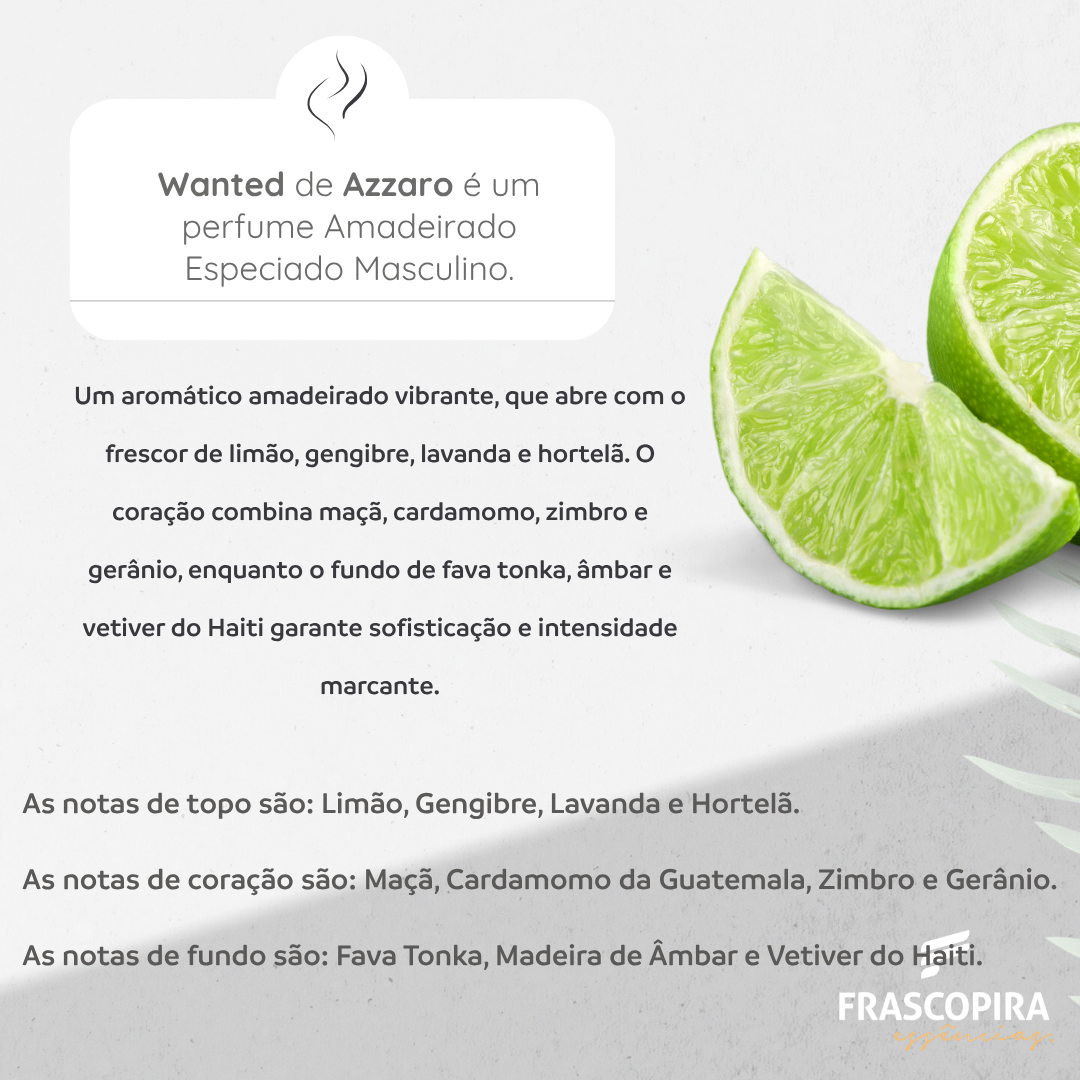 kit Perfumista Essência Vollmens Faça Até 100ml AZZARO WANTED
