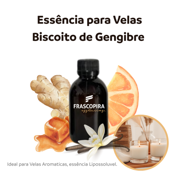 Essência Biscoito de Gengibre Lipossolúvel Concentrada Aromática para Velas