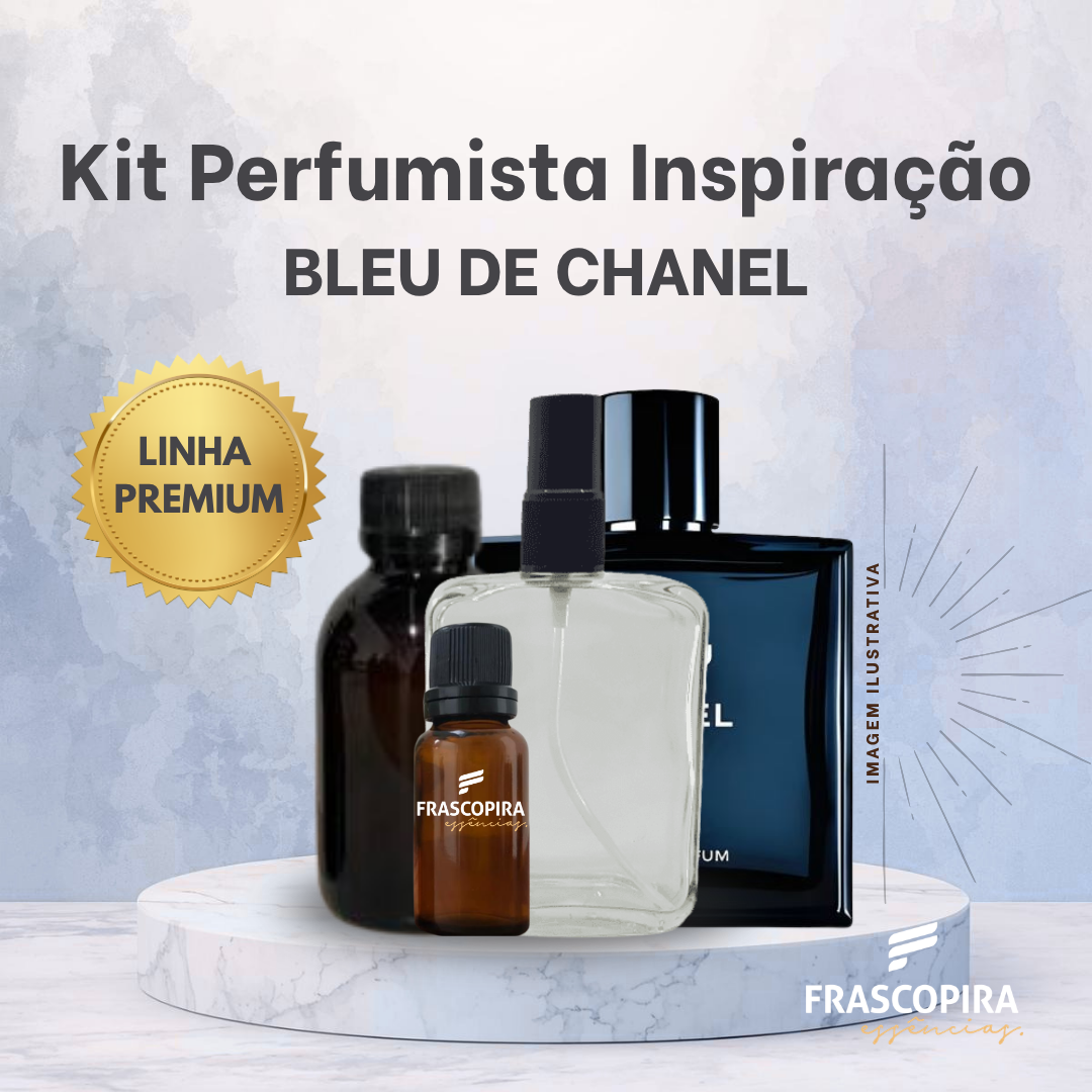 Kit Perfumista Essência Vollmens Faça Até 100ml BLEU DE CHANEL