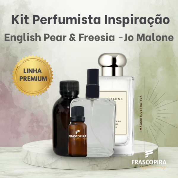 Kit Perfumista Essência Vollmens Faça Até 100ml English Pear & Freesia