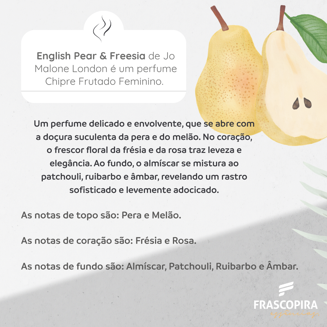 Essência Concentrada Pear Freesia Premium Vollmens para Perfumaria Fina
