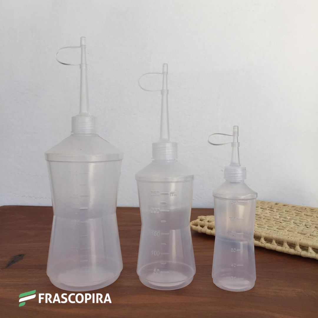 Almotolia 125ml - Bico reto transparente