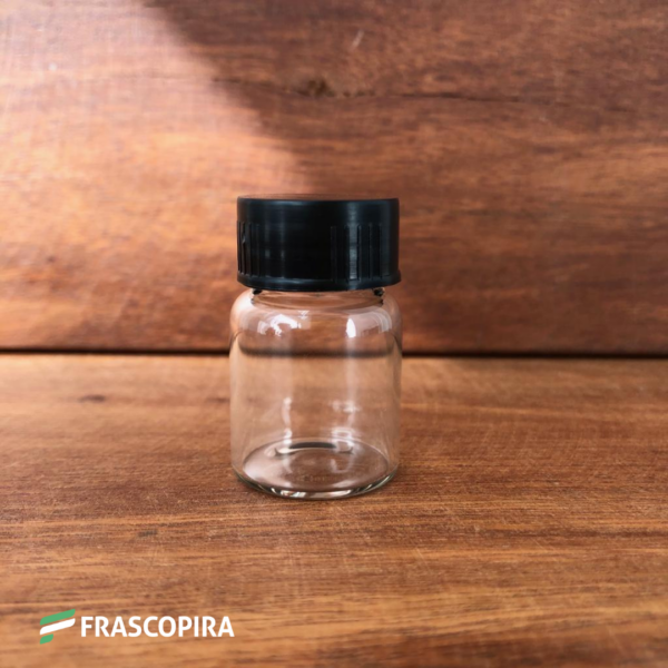 Flaconete de vidro 8ml com batoque e tampa - 10 unidades