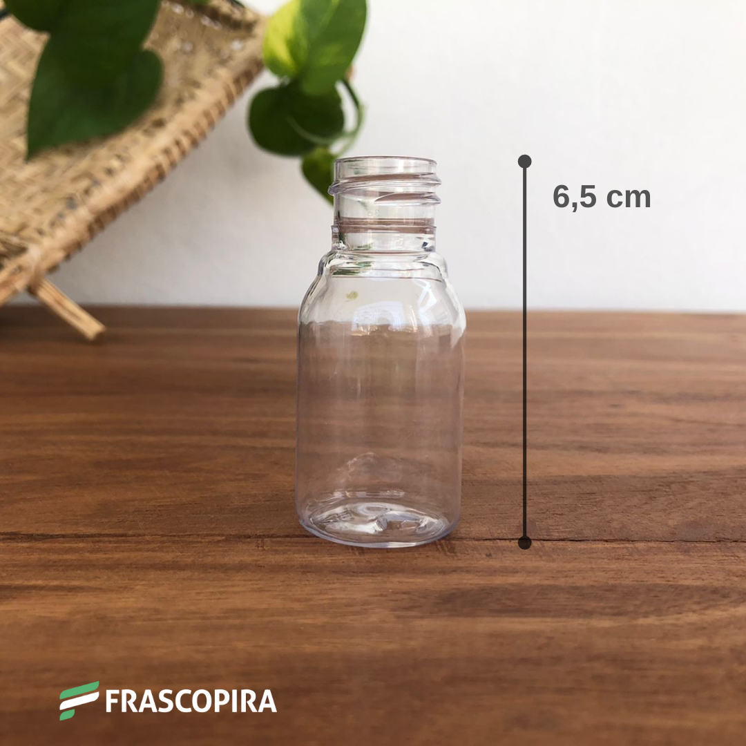 10 Frascos Pet 30ml com tampa flip-top TRANSPARENTE