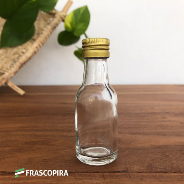 Garrafinha de vidro 20ml com tampa de metal - 10 unidades