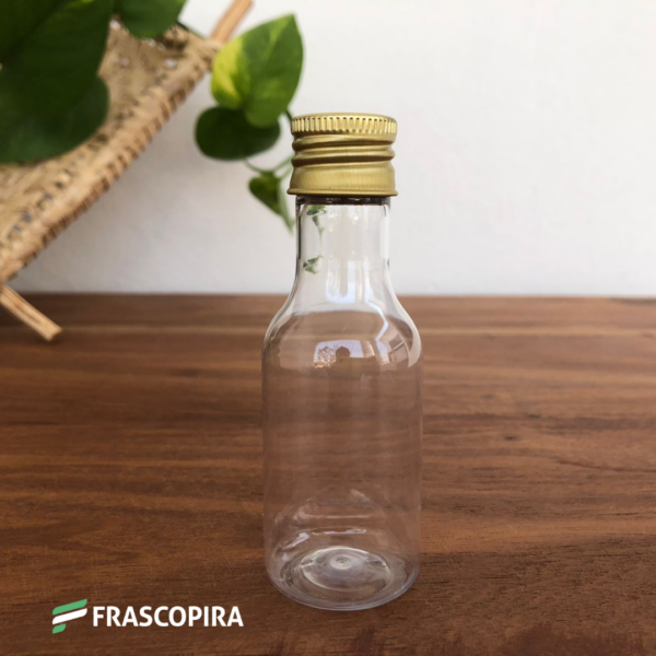 10 Garrafinhas Pet 50ml com tampa de metal