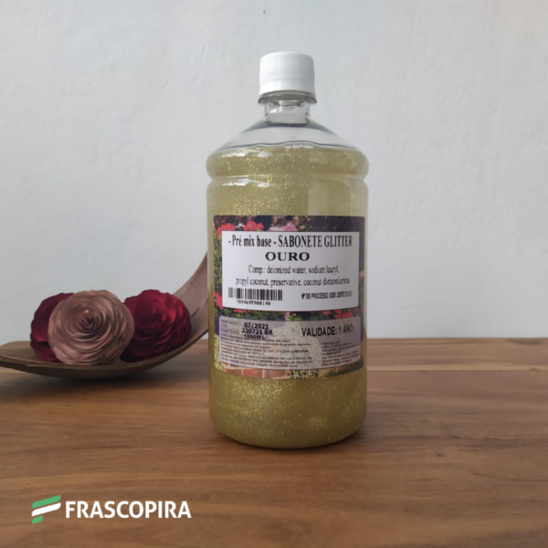 Sabonete Líquido com Glitter Dourado