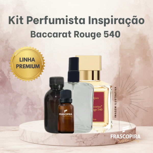 Kit Perfumista Essência Vollmens Faça Até 100ml Baccarat Rouge 540
