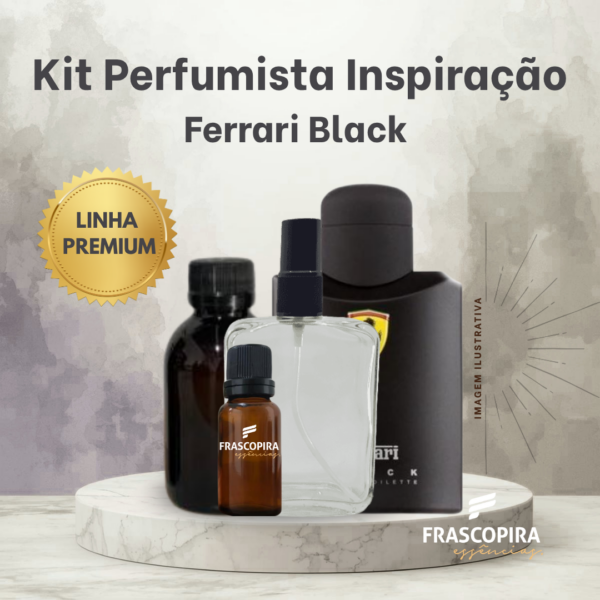 Kit Perfumista Essência Vollmens Faça Até 100ml Ferrari Black