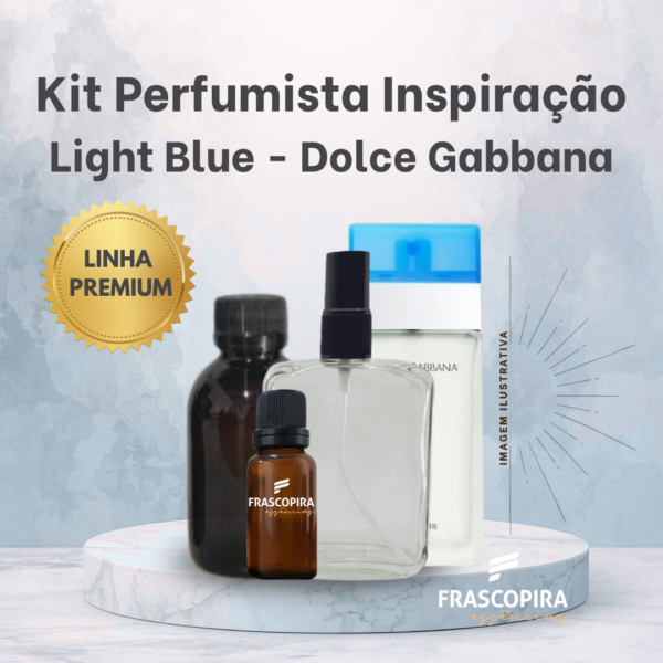 Kit Perfumista Essência Vollmens Faça Até 100ml Light Blue
