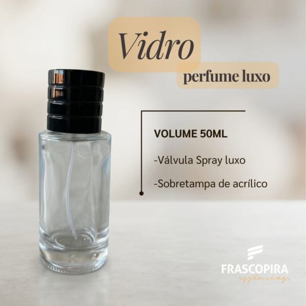 Frasco Selvagem 50ml e Válvula Tampa Preta Luxo Rosca 15/400