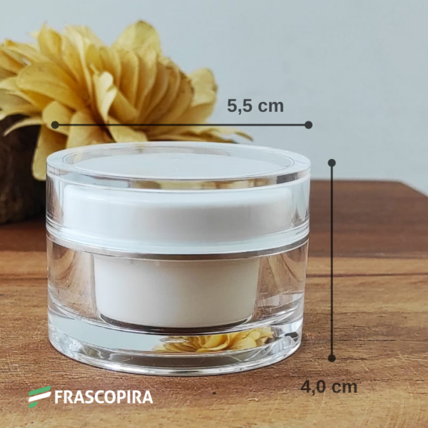 POTE ACRÍLICO PARA CREME 17G - FUNDO BRANCO
