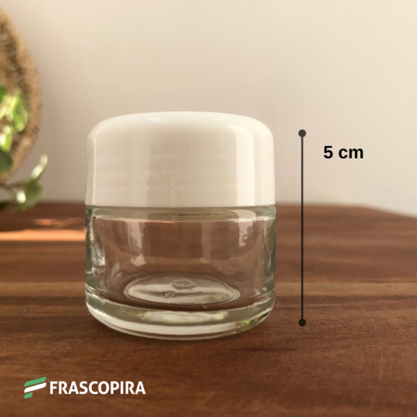 Pote Cosmético 30g com tampa branca