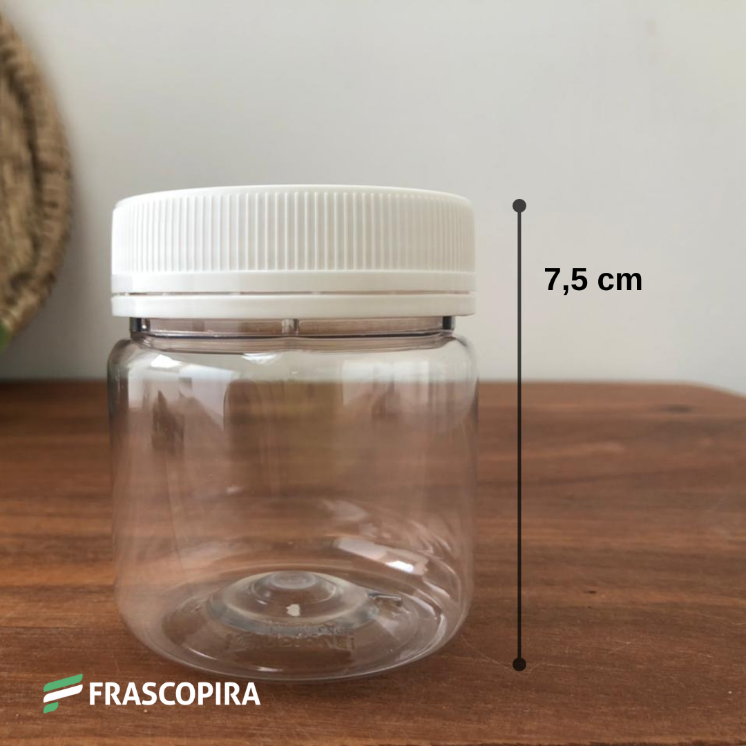 10 Potes Pet 180g com tampa lacre branca