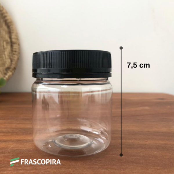 10 Potes Pet 180g com tampa lacre preta