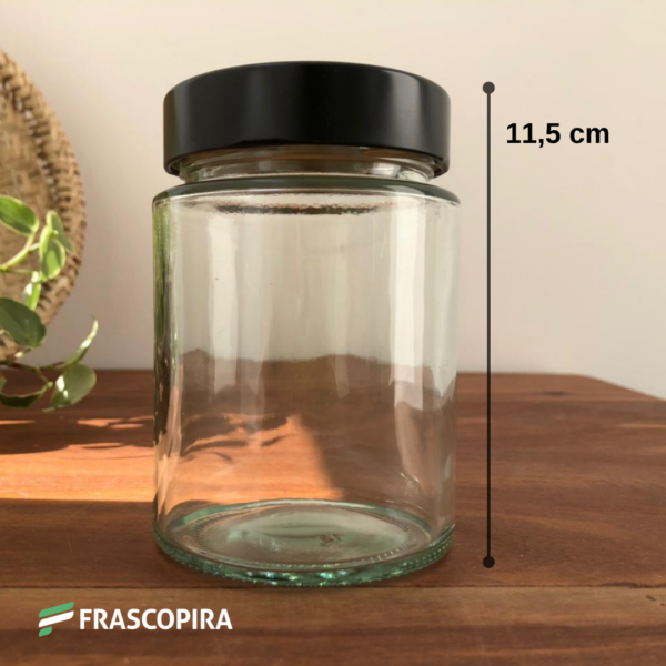 Pote Pianezza 350 ml com tampa preta