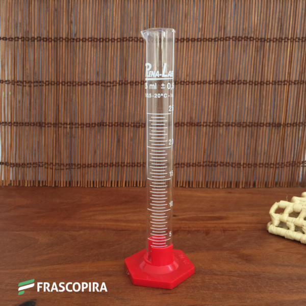 Proveta Graduada de Vidro com Base em Poli 25ml