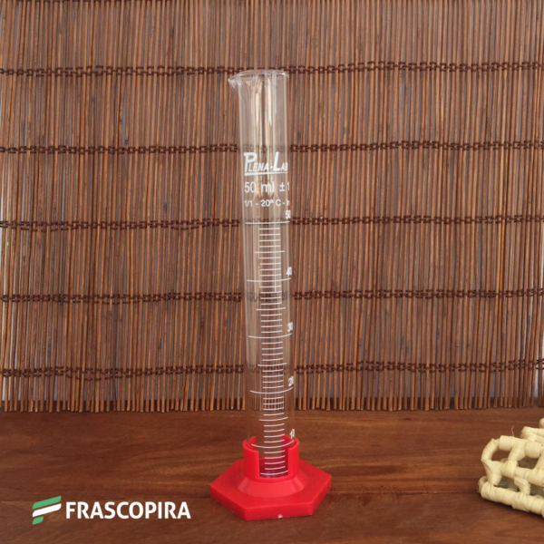 Proveta Graduada de Vidro com Base em Poli 50ml