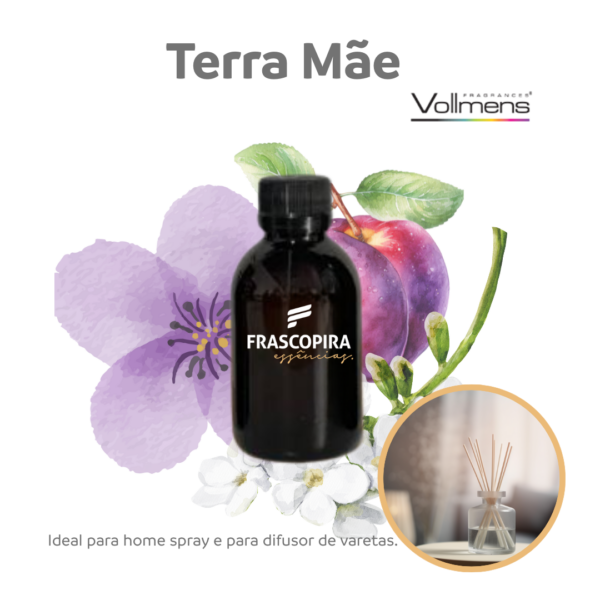 Essência Terra Mãe Vollmens Lipossolúvel Óleo Concentrada Aromática para Velas 100ml