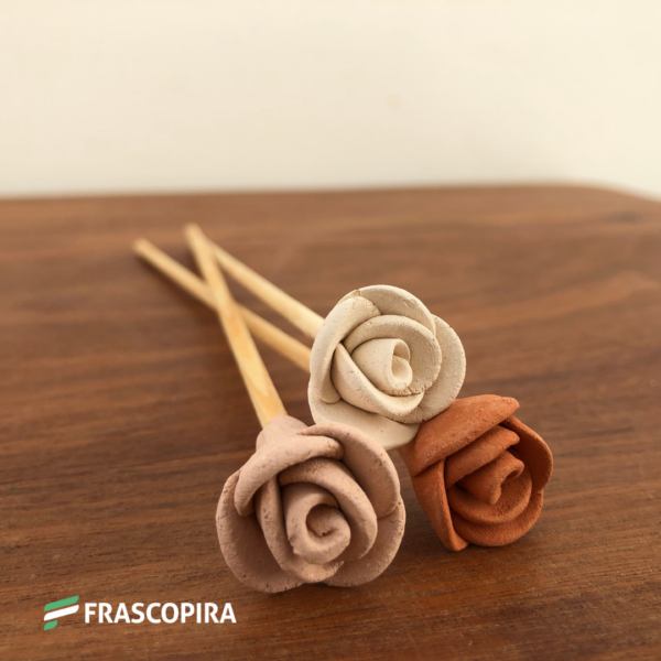 Vareta para aromatizador de ambiente ROSAS em cerâmica - 3 unidades
