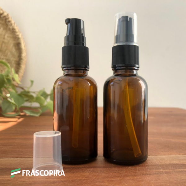 Vidro Âmbar 30ml com válvula reparadora preta